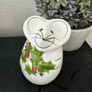 Vintage Unbranded Hand Painted Mouse  Cheese Shaker